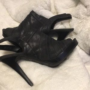 Faux leather booties